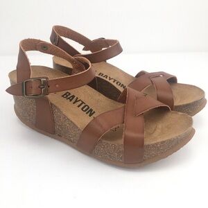 Bayton‎ leather straps comfort wedge sandals 6